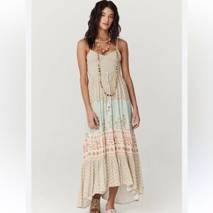 Spell Sweet Nothings Shirred Strappy Boho Maxi Dress
